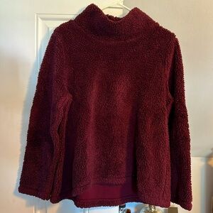 Loft fuzzy wine colored top. Size medium